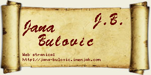 Jana Bulović vizit kartica